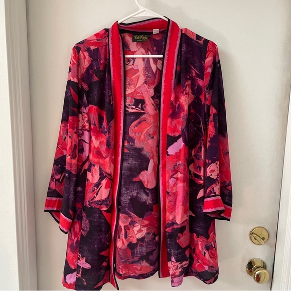 Bob Mackie Wearable Art Open Front Kimono Topper Multicolor Size M - Picture 1 of 6